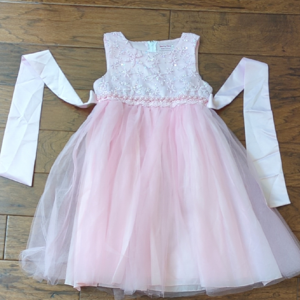 Pink Floral Kids Costume Dress